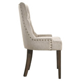 Beige and Weathered Oak Tufted Back Parson Chairs B062P182747