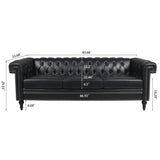 83.66 Inch Width Traditional Square Arm removable cushion 3 seater Sofa W68042996