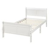 Wood Platform Bed Twin Bed Frame Mattress Foundation Sleigh Bed with Headboard/Footboard/Wood Slat WF192439AAK