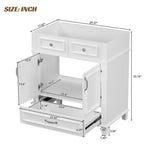 ZUN 30'' Bathroom Vanity without Top,Solid Wood Frame Bathroom Storage Cabinet with Soft Closing N710P170784K