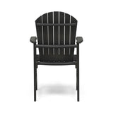 Outdoor Weather Resistant Acacia Wood Adirondack Dining Chairs , Dark Gray Finish 64844.00DGRY