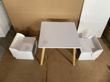 Kids Table and 2 Chair Set with Storage Bins, 3-Piece Toddler Activity Play Table for Arts & Crafts, W808P362278