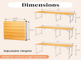 6ft Aluminum Alloy Folding Table wood grain color 84855702