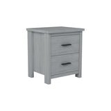 ZUN Vintage Two Drawer Wooden Nightstand, Simple and Generous, Large Storage Space,Light Gray 84200860