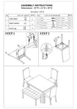 ZUN Classic Stylish Espresso Finish 5pc Dining Set Kitchen Dinette Faux Marble Top Table Bench and 3x B011P148645