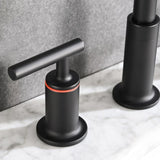 8 in. Widespread Double Handle Bathroom Faucet with Pop Up Drain in Matte Black W122459272