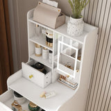 3-in-1 Dressing Table with LED Mirror & Stool - Compact Makeup Vanity with 4 Drawers, W2700P297923