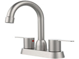 2 Handles Bathroom Sink Faucet, Brushed Nickel Centerset RV Bathroom Faucets for 3 Hole pop-up 05768411