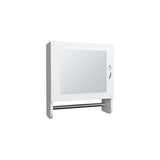 BOTIQ 19.7" H x 17.7" W Mirror Medicine Cabinet with Towel Rack White, One door with Two interior B070P242488