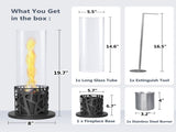 Tornado Tabletop Bio Ethanol Fireplace Indoor Outdoor,Portable Table Top Fire Pit Fuel Bioethanol W1889P397320