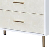 ZUN White and Champagne 6-Drawer Dresser B062P209045