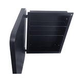16x24 Inch Recessed Black Metal Framed Medicine Cabinet with Mirror and Adjustable Shelves Black W1435142927