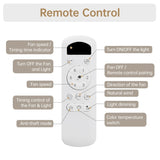 56 Inch Modern Ceiling Fans Dimmable LED Light Quiet DC Reversible Motor for Indoor & Outdoor W882P221540