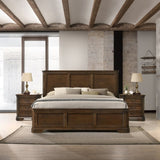 Maderne Traditional 3-Piece Wood Bedroom Set with King Size Panel Bed and Two Nightstands T2574P204908