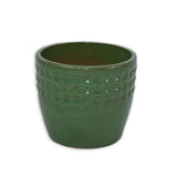 Handmade Ceramic Planter Set of 3, 15/12/9 Inch Diameter, Green Diamond Pattern, for Orchids & W3273P321483