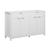 Modern Wave-Pattern Sideboard Cabinet with 2 Drawers and 4 Doors, 3-Level Adjustable Shelves, N711P269068K