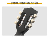 Matte Black 38-inch Round Acoustic Guitar with Picks, Strings, Capo, Case, Tuner, and Strap 86154448