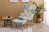 Accent Chair with Ottoman, Living Room Chair and Ottoman Set, Comfy Side Armchair for Bedroom, W56141241