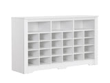 Sleek Design 24 Shoe Cubby Console, Modern Shoe Cabinet with Curved Base, Versatile Sideboard with 40496724