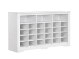 Sleek Design 24 Shoe Cubby Console, Modern Shoe Cabinet with Curved Base, Versatile Sideboard with 40496724