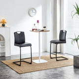 Black PU Chair Barstool Dining Counter Height Chair Set of 2 W24154186