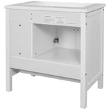 ZUN 30" Bathroom Vanity Base Only, Solid Wood Frame, Bathroom Storage Cabinet with Doors and Drawers, 89903738