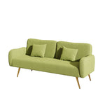 ZUN 70.47" Green Fabric Double Sofa with Split Backrest and Two Throw Pillows,Suitable for living room, W1658120161