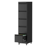 5 Drawer Metal Vertical File with Lock on Wheels for Home Office,Heavy Duty Metal Storage T2398P310087