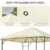 10' x 10' Outdoor Gazebo,Cream White Canopy Shelter 41891639