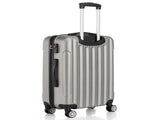 ABS Trolley Case 20in 24in 28in 3PCS Suitcase Set Striped Textured Suitcase Silver Gray 96290375