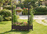 5.5 FT Raised Garden Bed with Trellis Self-Watering Planter Boxes with Lockable Wheels, 2 10437725