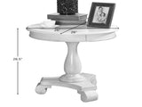 Rene Round Wood Pedestal Side Table, Teal T2574P164764
