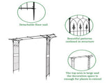 Black Metal Garden Arbor, 85 in H Flat Top Wrought Iron 99638629