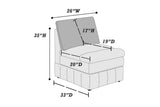 1pc Armless Chair Modular Plush Chair Sectional Sofa Living Room Furniture Granite Morgan Fabric B011126790