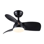 ZUN 28 In Intergrated LED Ceiling Fan Lighting with Black ABS Blade W1367P234010