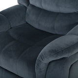 Classic Design, Steel Gray Plush Fabric, Glider Recliner 57412.00FSTL