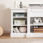 ZUN Media Console Table with Large Storage Cabinet, Modern TV Media Entertaionment Stand, White, W1758P252336