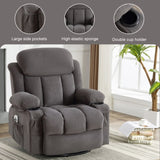 Swinging recliner massage heated sofa, with USB and 2 cup holders in side pockets W1807P298206
