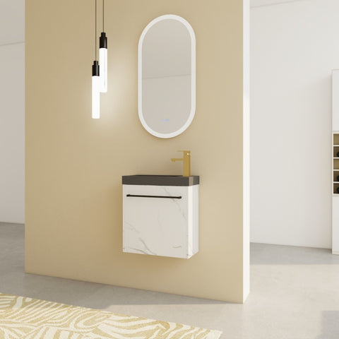 ZUN 20'' Floating Wall-Mounted Bathroom Vanity with Resin Sink & Soft-Close Cabinet Door 35739830