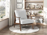 Modern Living Room 1pc Beige Accent Chair Solid Wood Brown Finish Wooden Furniture B011P287546
