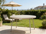 Off-White Round Outdoor PE Rattan Glass Dining Table Elevate Your Patio & Garden W3990P462692