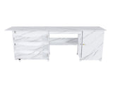 57.5" Foldable Sewing Machine Table with Locking Casters, Multi-Storage Craft Station with Shelves, 62895013