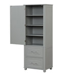 ZUN Tall Bathroom Storage Cabinet, Freestanding Storage Cabinet with Two Drawers and Adjustable Shelf, 62533533