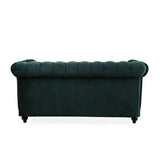 VIVALUX 59.44" Chesterfield Velvet Loveseat Sofa,2-Person Rolled Arm Dutch Plush Upholstered Sofa N762P178705F