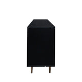 Rattan Sideboard Buffet Cabinet, Kitchen Storage Cabinet Console Table with Adjustable Shelves for W33164293