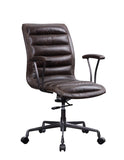 ZUN Distress Chocolate Swivel Office Chair with Casters B062P215477