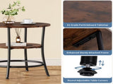 2-Tier Round Side TableSpace-Saving End Table for Small Living Room & BedroomRust Brown 18682245
