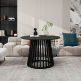 Round Coffee Table, Grille Molding, Suitable for Bedroom, Living Room, Balcony W688P202819