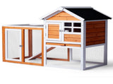 Wooden Rabbit Hutch Outdoor Chicken Coop Indoor Bunny Cage with Run, Guinea Pig House Pet House with 10952534