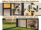 Cat Catio Outdoor Cat Enclosure for Multiple Indoor Outdoor Cats, Large Wooden Walk-in Cat House 75416411